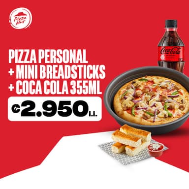 Pizza Personal + Mini Breadsticks + Coca Cola