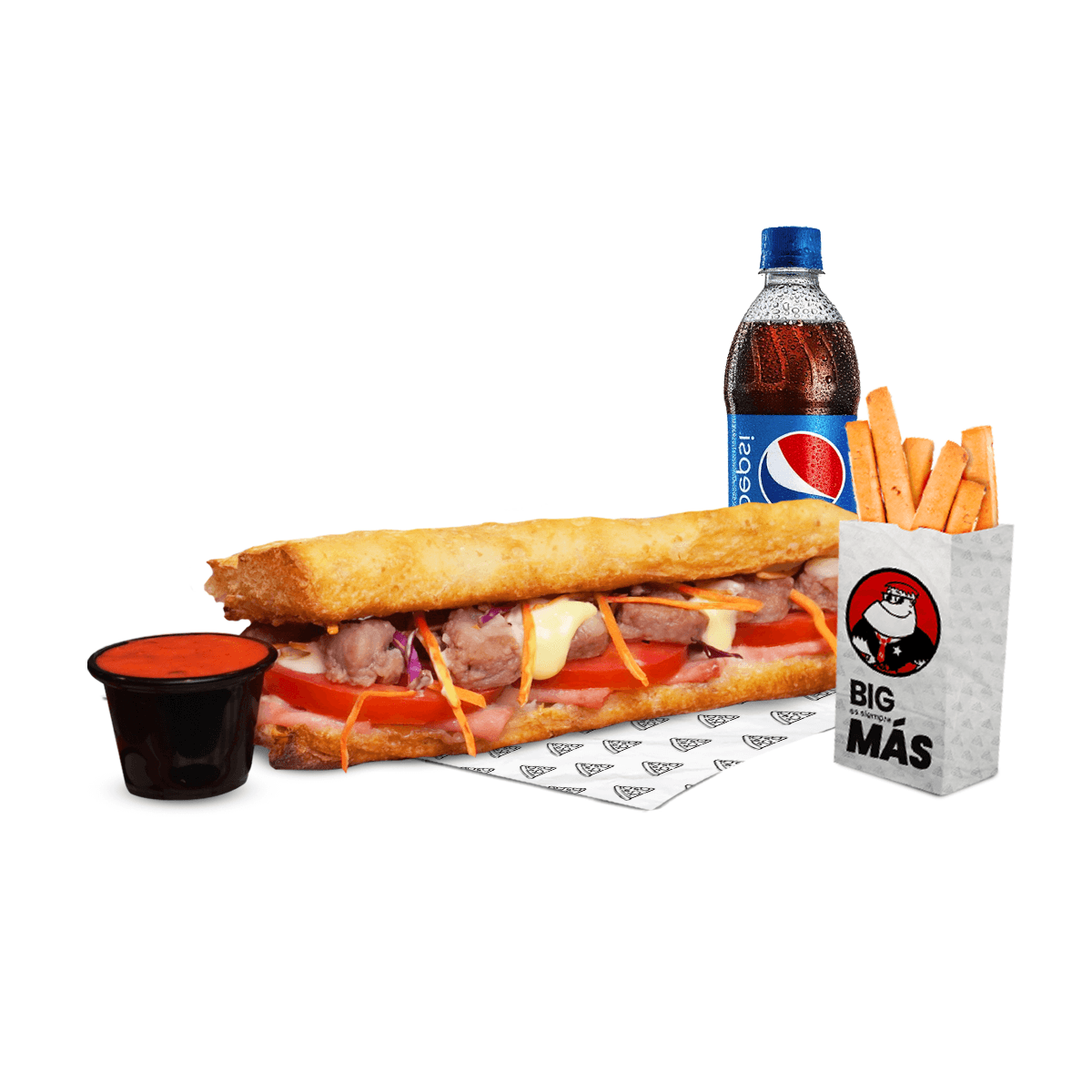 Pizzandwich Full Meat, Breadsticks y Pepsi 355 ml