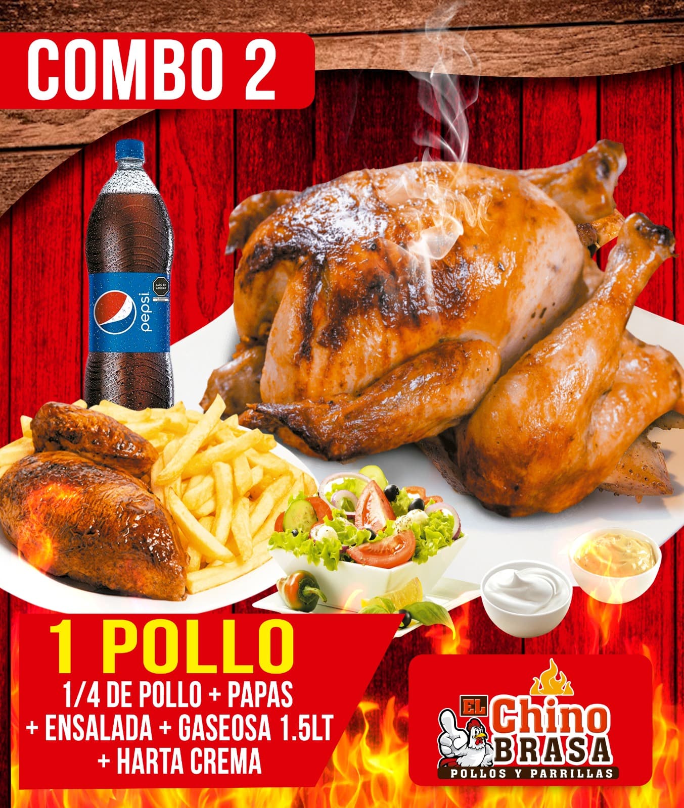 C2: 1 Pollo, 1/4 Pollo más Pepsi