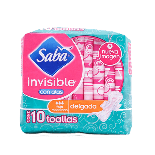 Toalla Saba Invisible C/ Alas 10 unidades