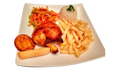 Bandeja con pollo a la Broaster