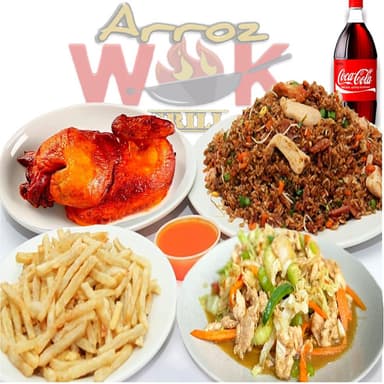 combo familiar para 5 Arroz chino + 1 pollo  frito