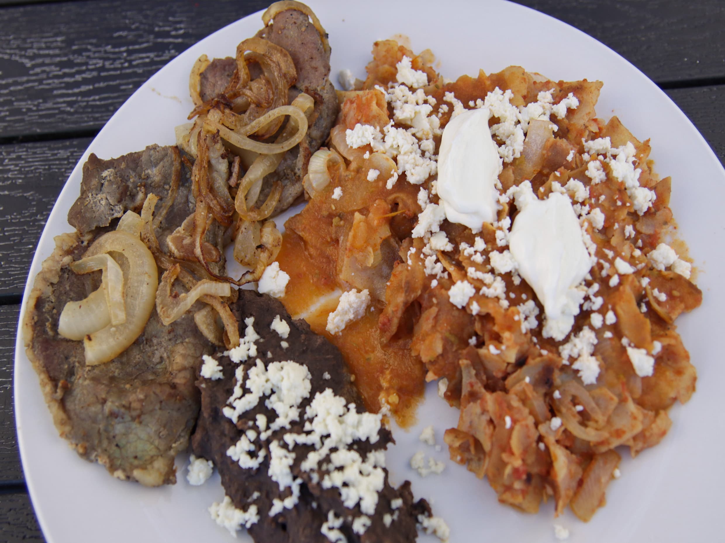 Chilaquiles  con Bistec