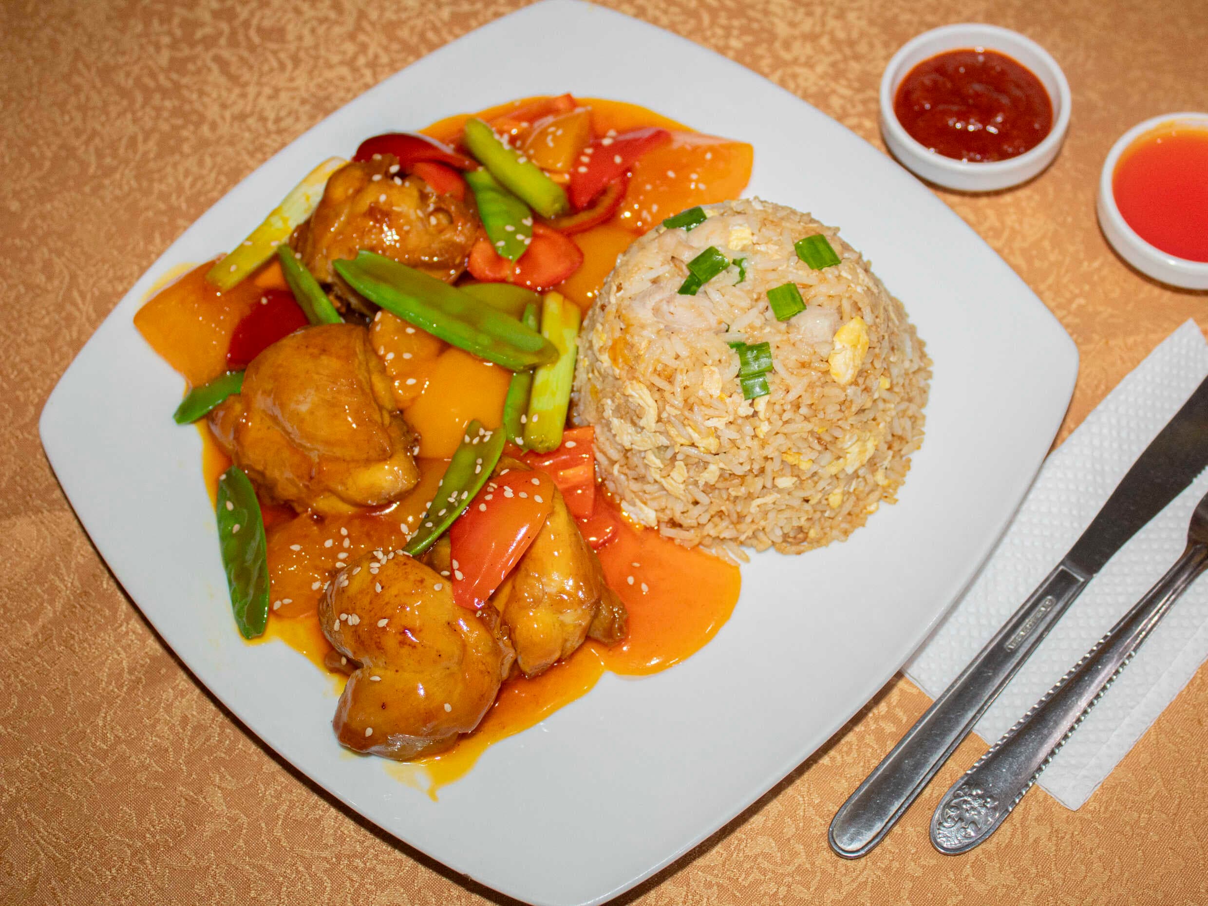 Pollo con Durazno