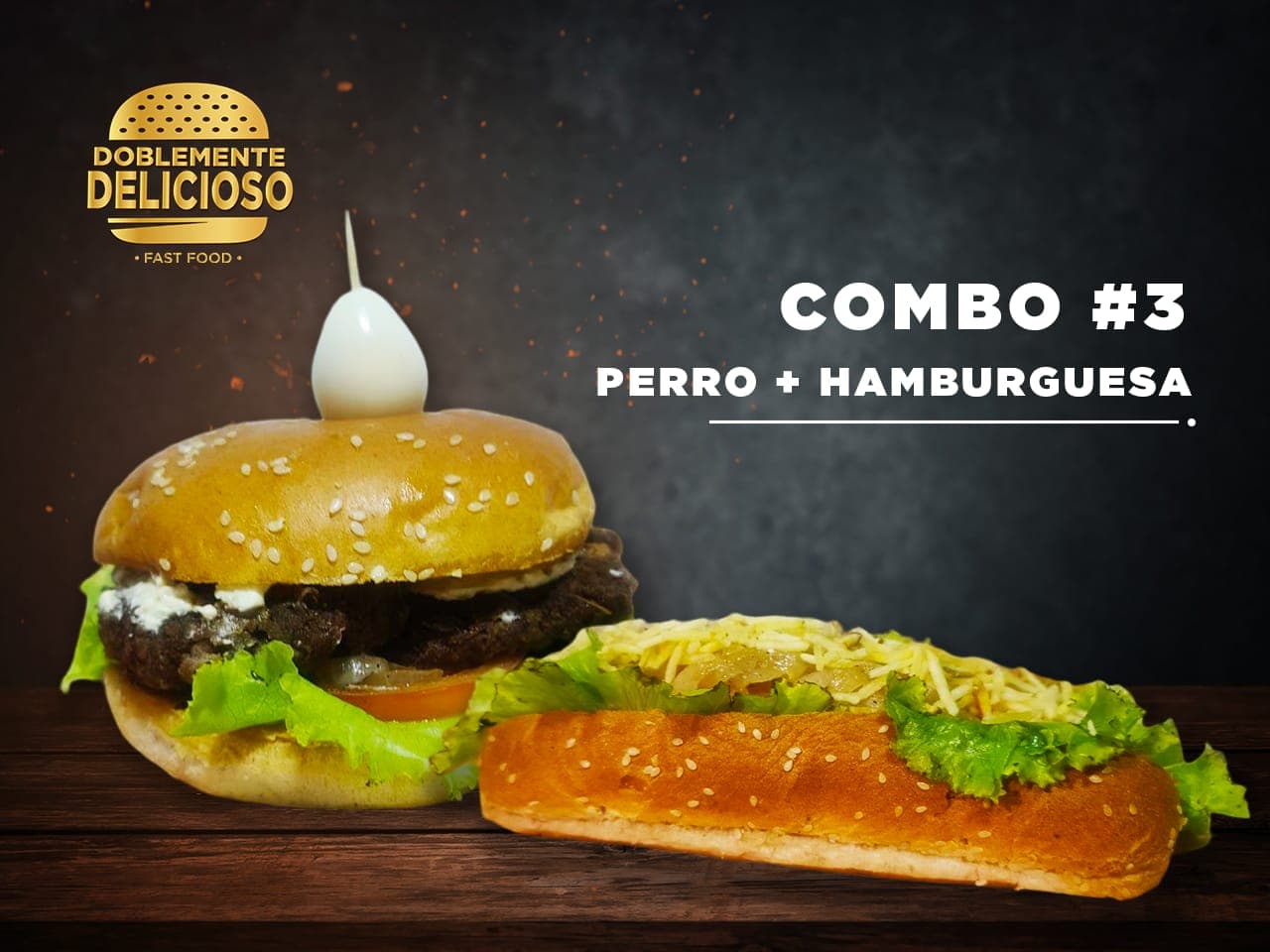 Combo 1 Hamburguesa más 1 Perro Caliente