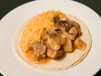 Taco de Bistec a la mexicana.