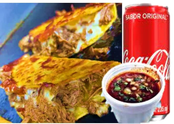 Combo: 3 Tacos de harina con queso + Coca-Cola