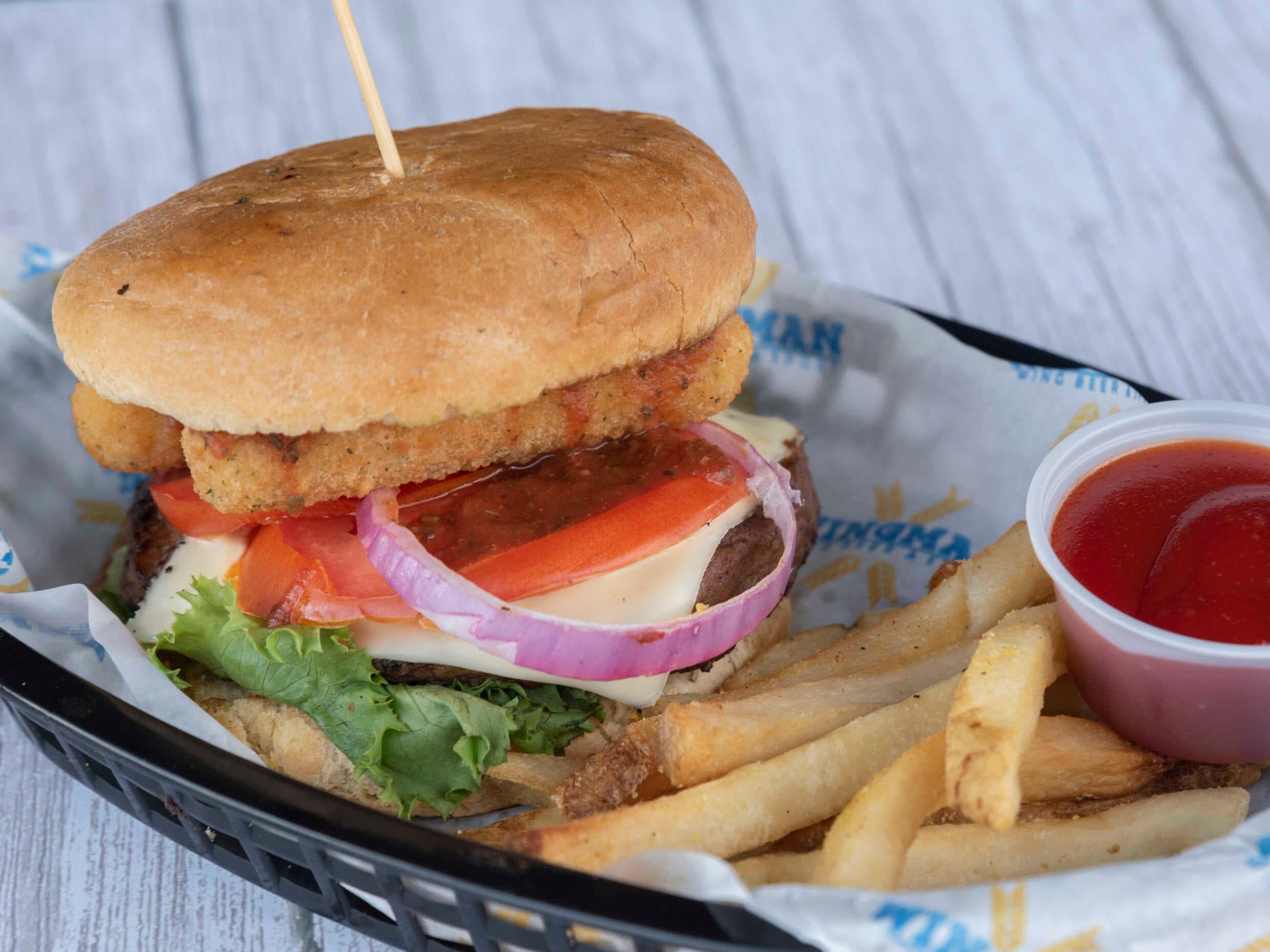 Full Mout Cheesy Burger