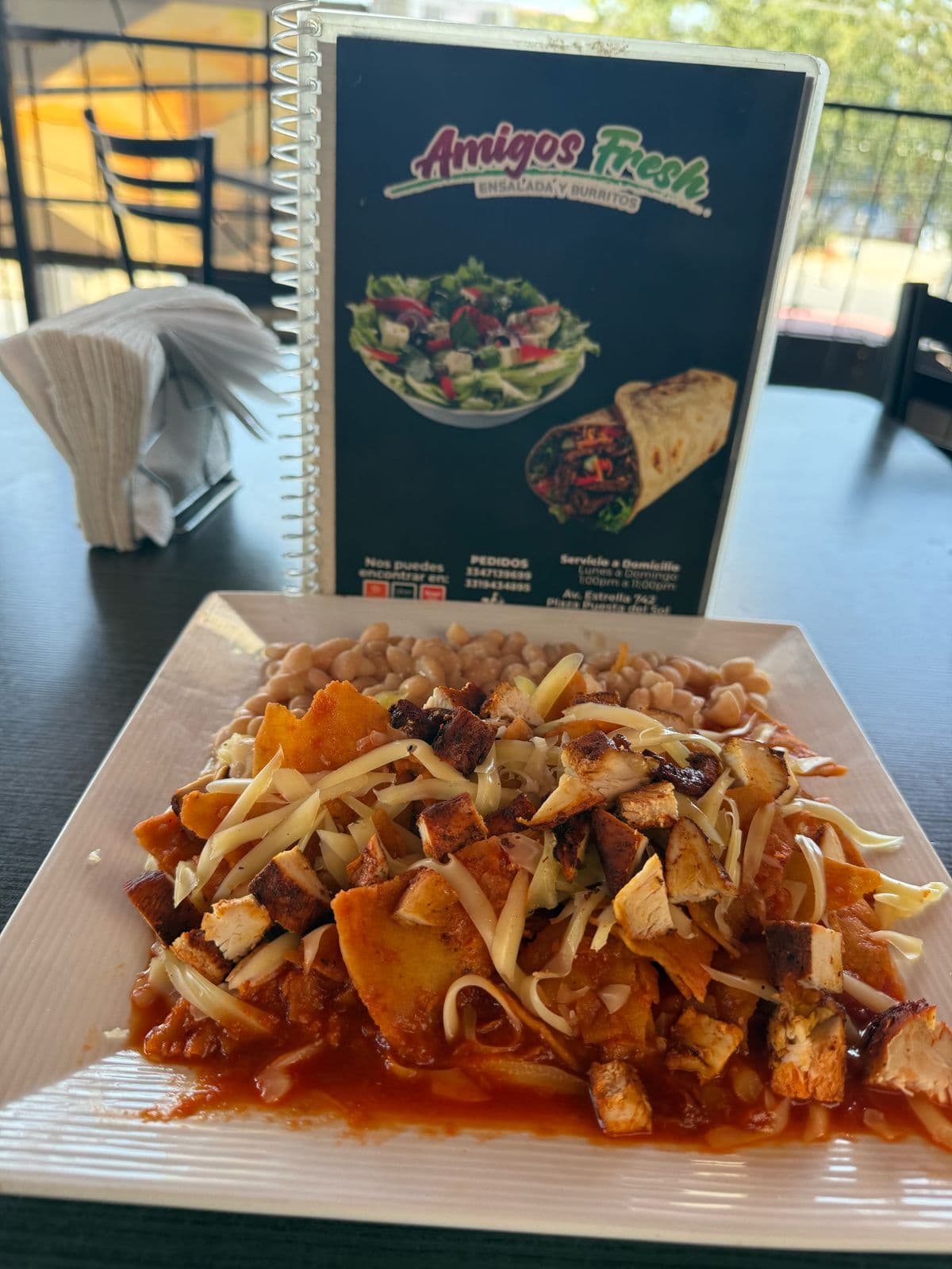 Chilaquiles Rojos + Café