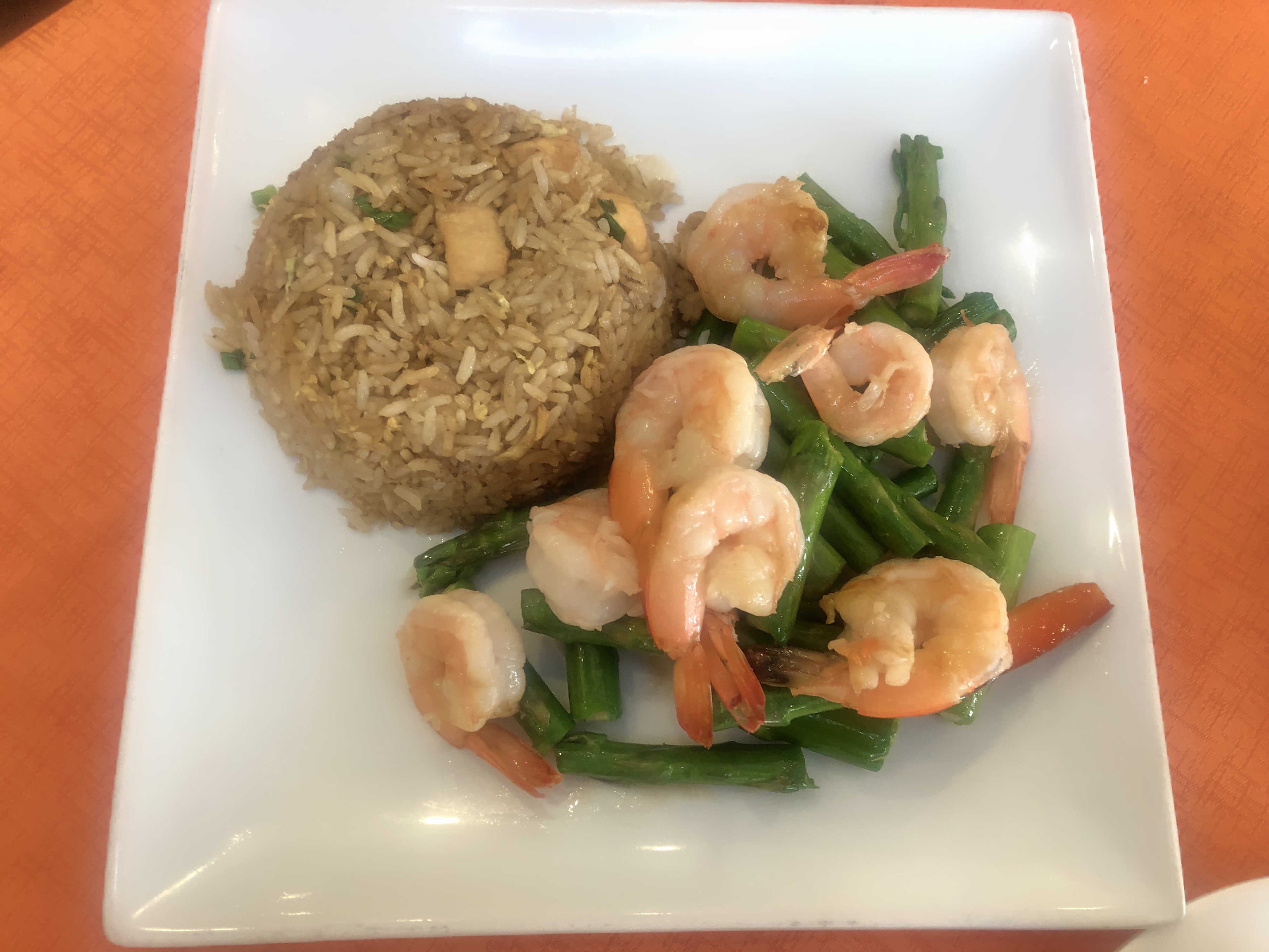 Langostino con Espárrago más Chaufa