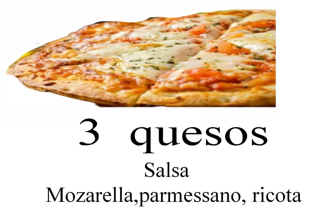 Pizza 3 Quesos Mediana 8 Rebanadas