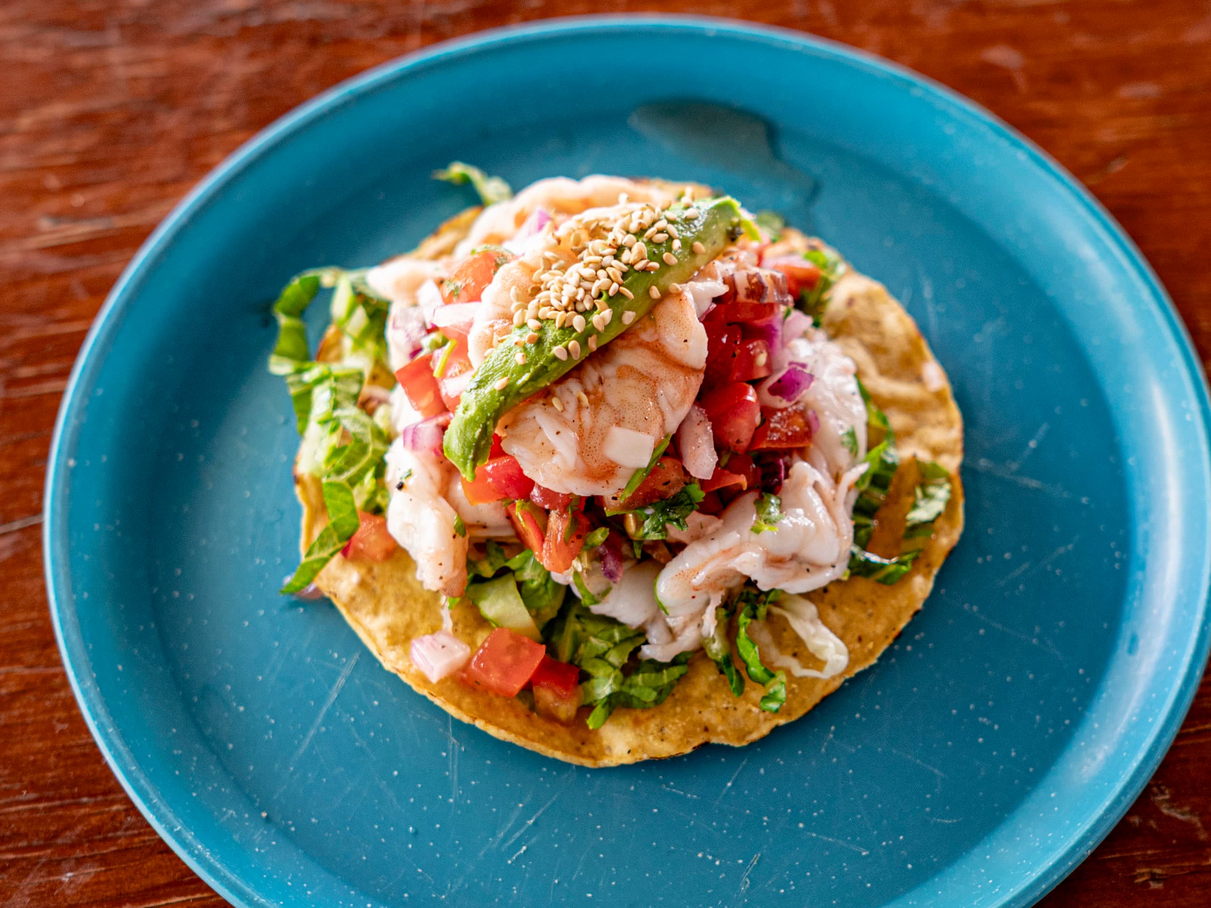 Tostada de Camarón 3 Piezas