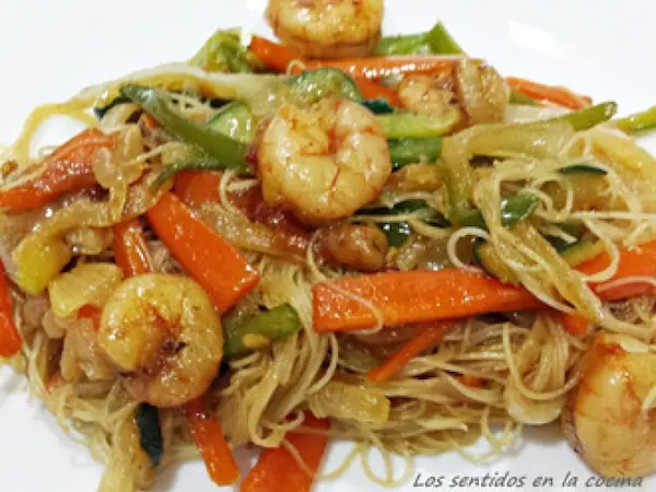 Chop Mien Verduras con Camarón