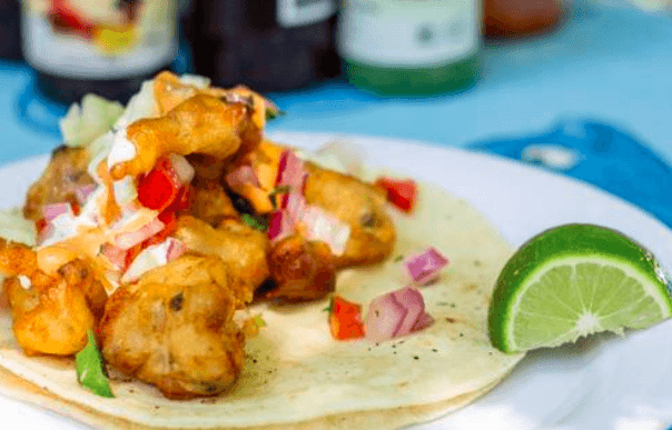 Taco Capeado de Camarón maiz