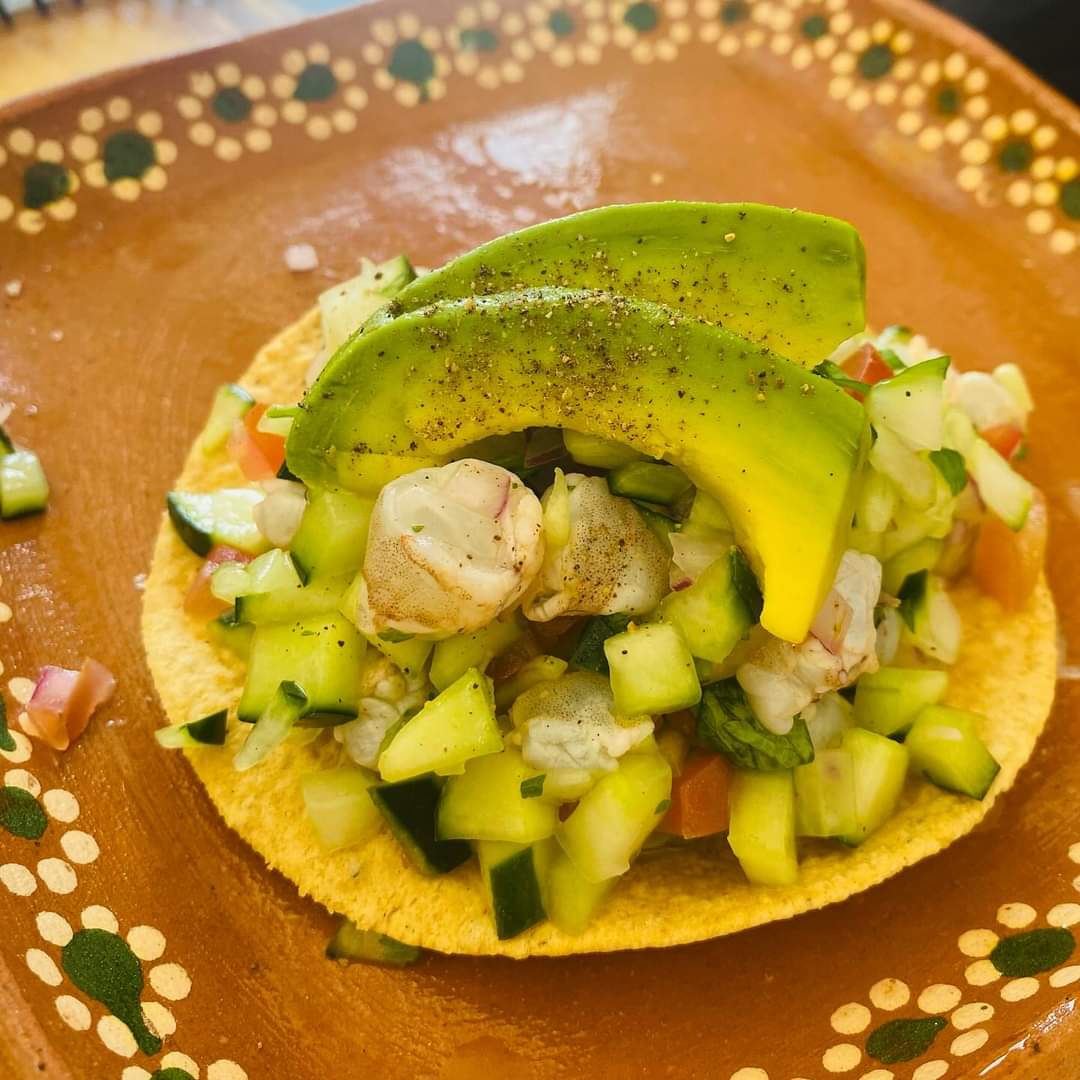 Tostada de Ceviche de Camarón