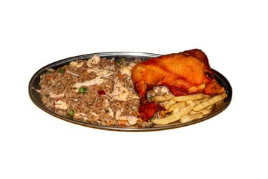 Combo Plato #5 (Arroz chino, pollo frito y papas)