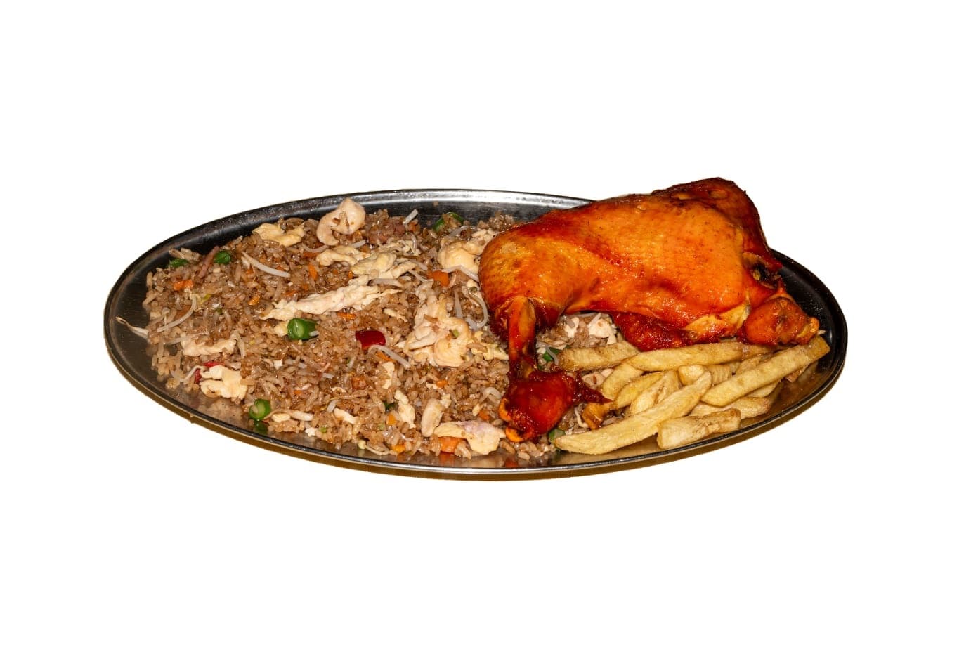 Combo Plato #5 (Arroz chino, pollo frito y papas)