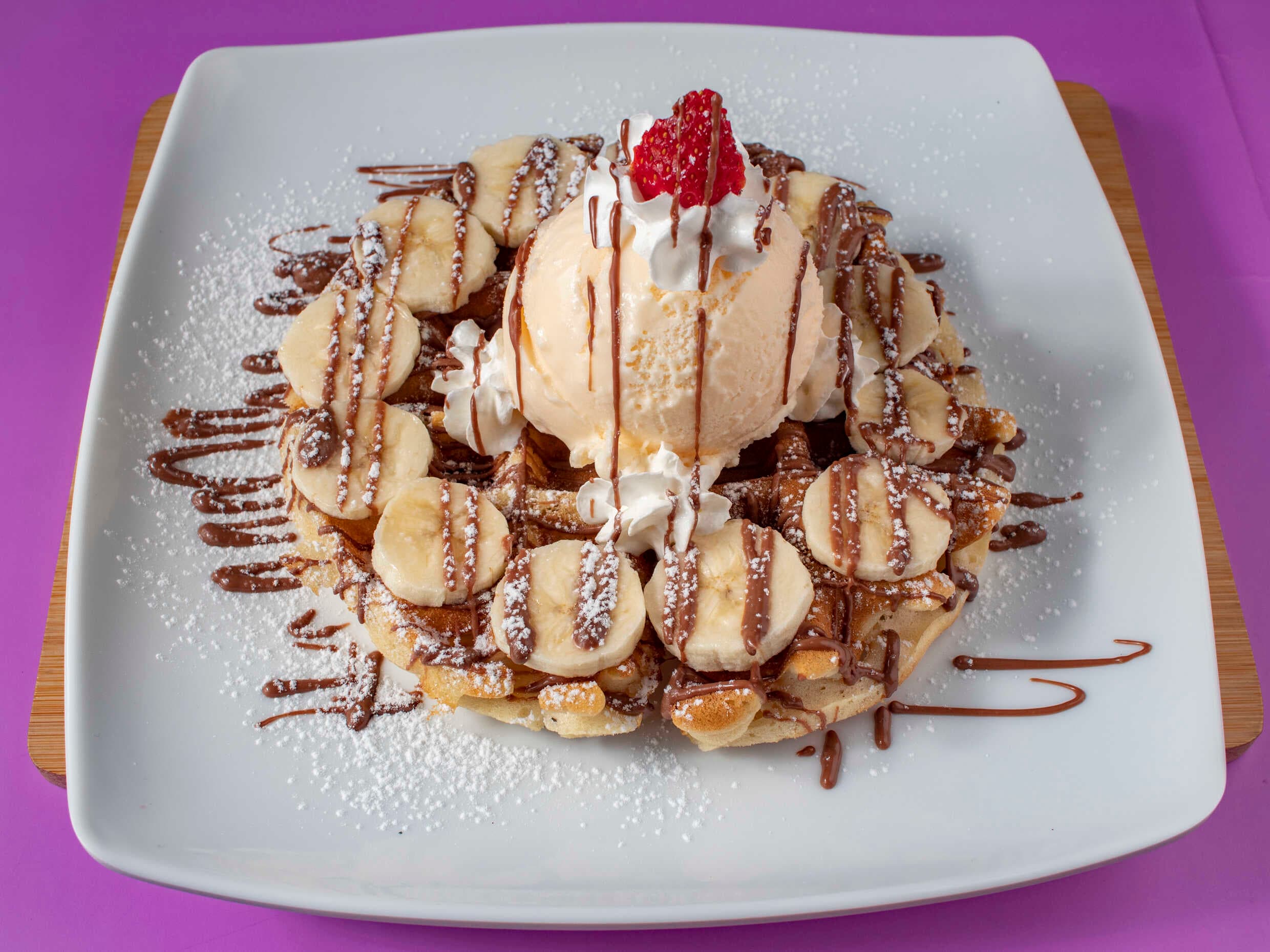 Waffle Nutella y Banano