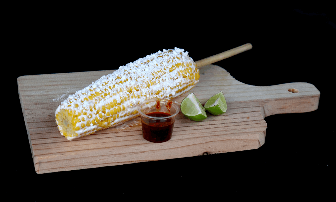 Elote Entero con Queso y Crema y/o Mayonesa