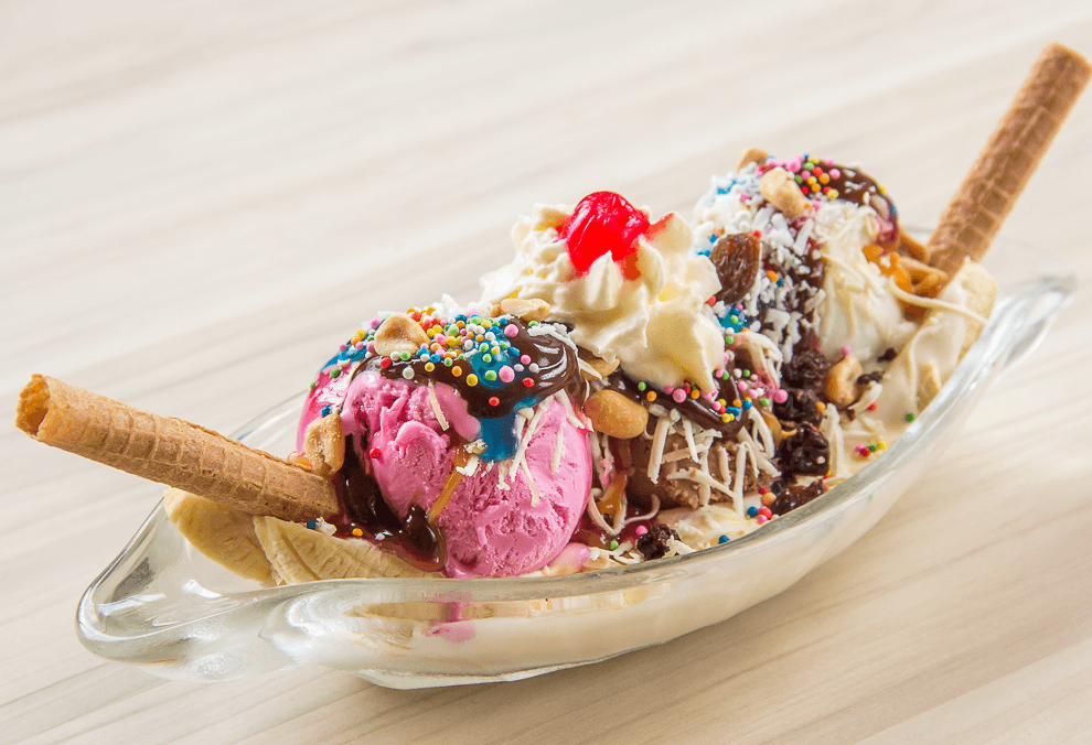 Combo 2 Banana Split + 2 Porciones de Helado