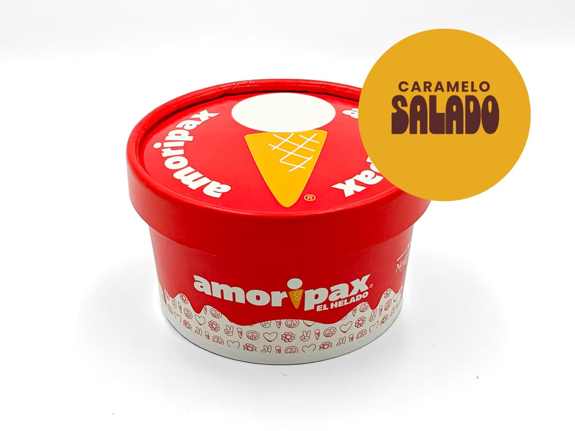 Porción Helado Caramelo Salado Amoripax 8 Oz