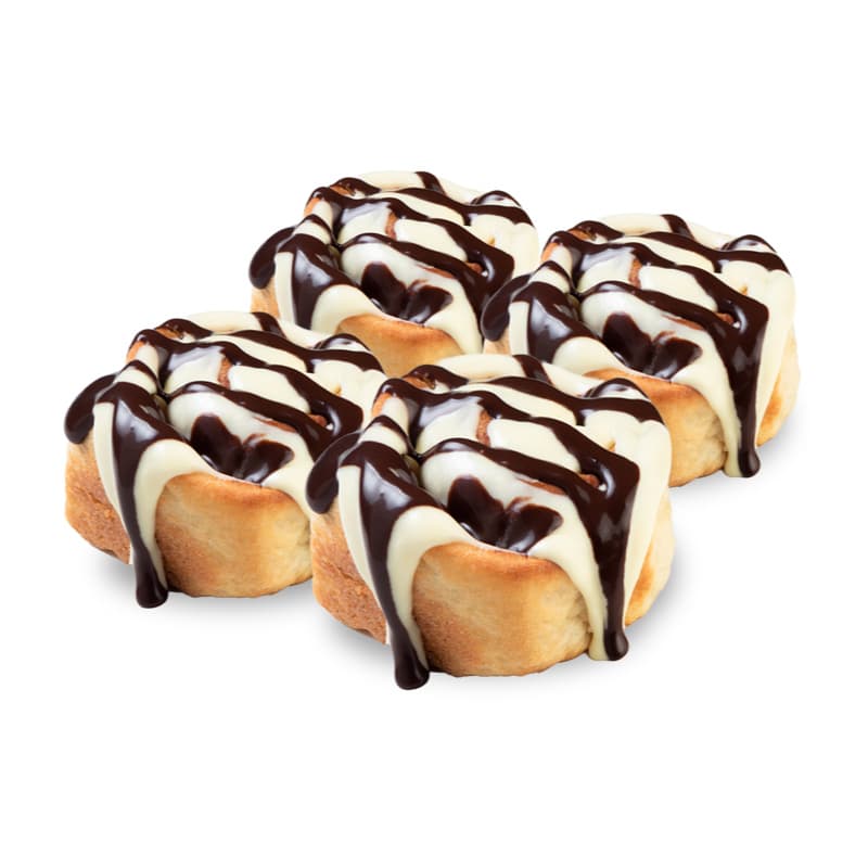 Rollos de Canela 4 uds con Salsa de Chocolate