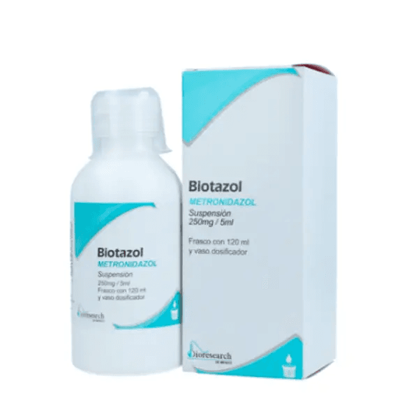 Biotazol (Metronidazol) 250 mg/5 ml Suspensión 120 mL