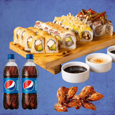 Combo 40 Makis + 8 Alitas BBQ + 2 Pepsi
