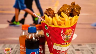 (Combo 7) 4 Alitas + Papas + Bebida