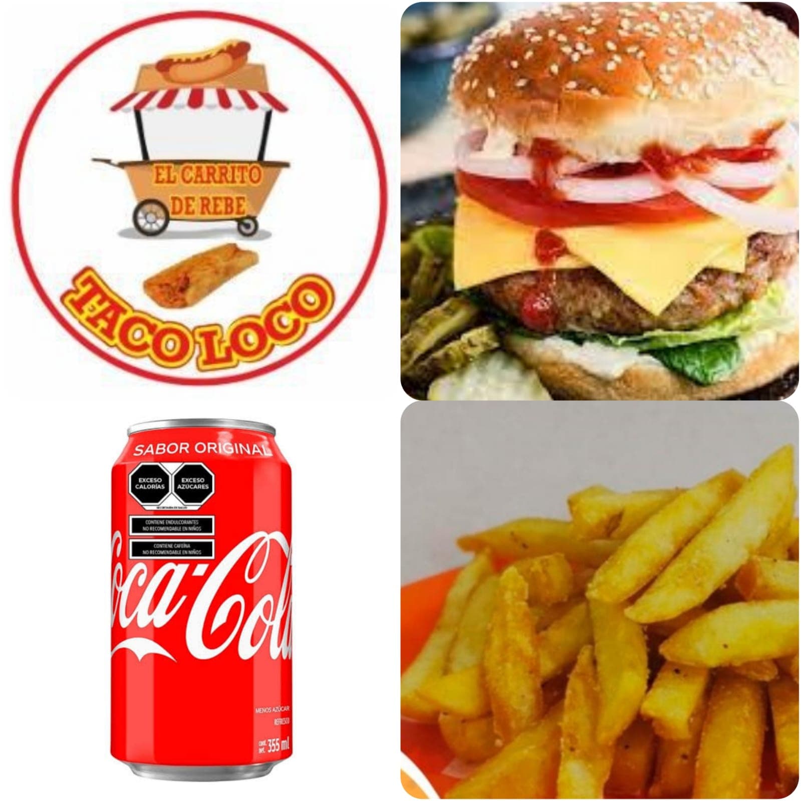 Combo-Hamburguesa de res+ Refresco +Papas