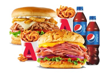 1 PulledPork+1 Beef&CheddarD +2Curly Fries+2 Pepsi