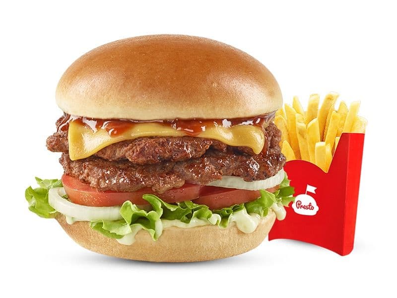 Hamburguesa BBQ + Papas Pequeñas
