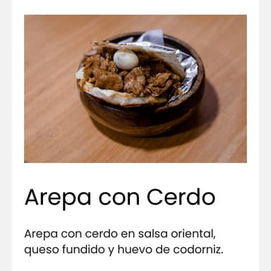 Arepa con Cerdo