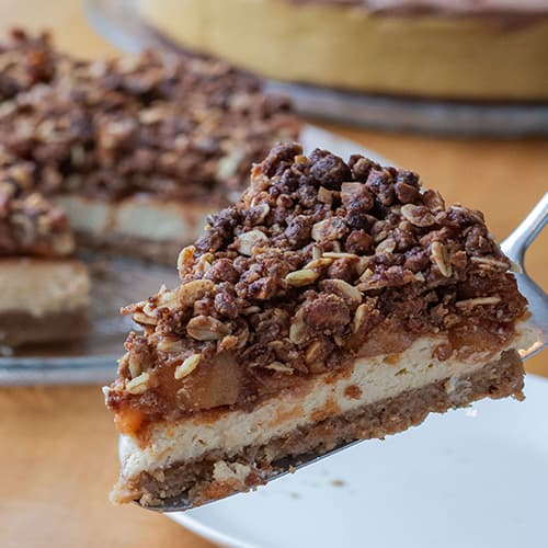 Skinny Apple Crumble Cheesecake
