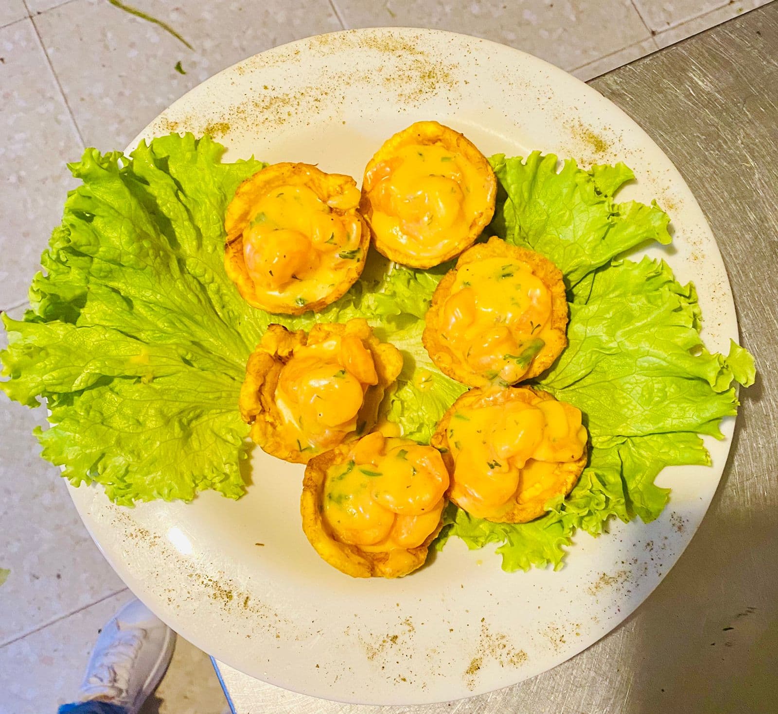 PATACONES CON CAMARONES