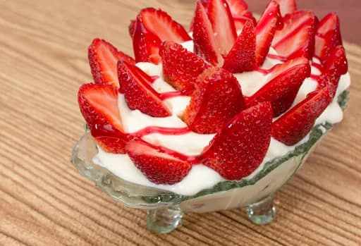 Fresas con crema pequeña