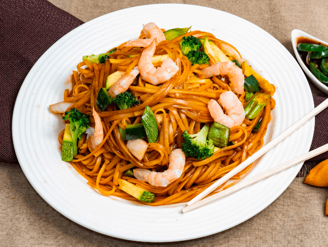 Chow Mein Base Pasta de Trigo al Wok con Camarón