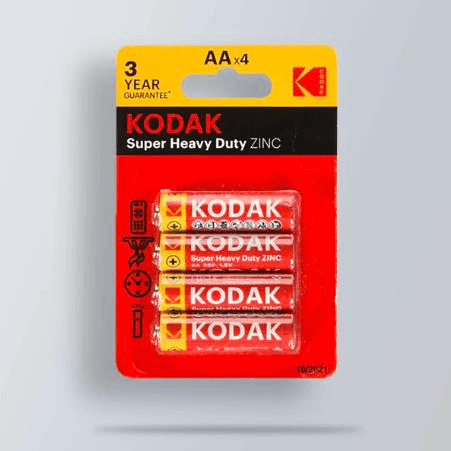 Baterías Kodak AA Super Heavy Duty 4 Piezas