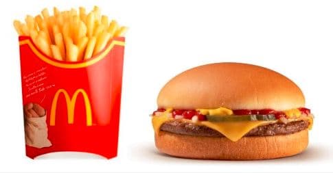 Hamburguesa con queso + Papas Grandes