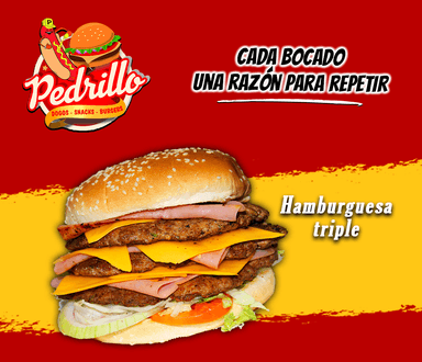 Hamburguesa Triple con Papas