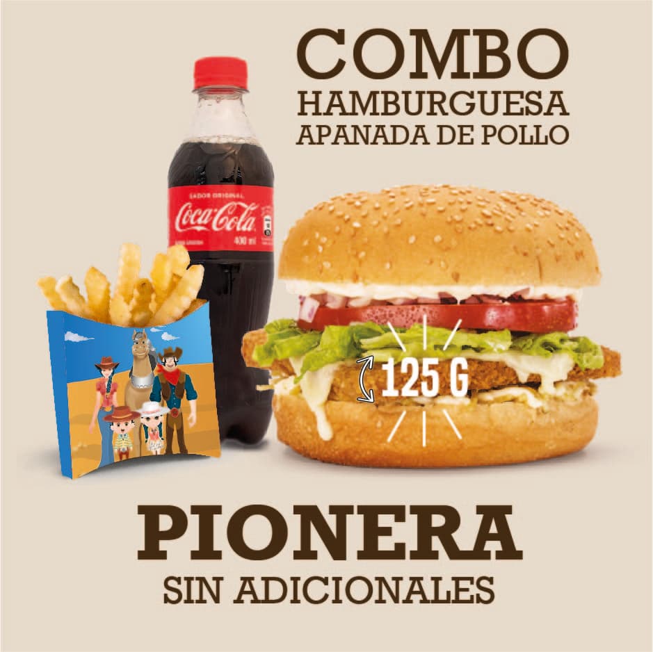 Combo Hamburguesa Apanada de Pollo Pionera