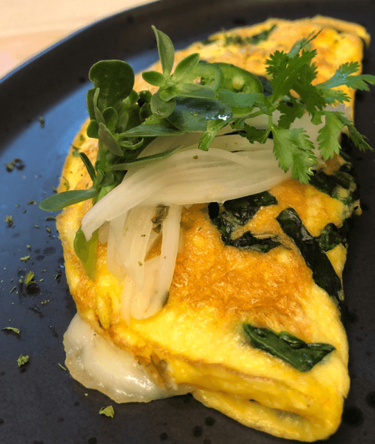 Omelette con Espinaca