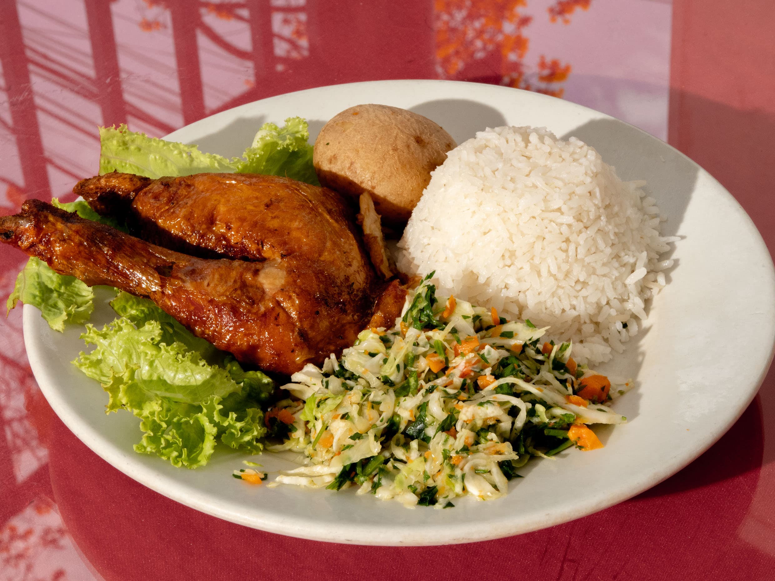 Combo 1/4 Pollo, Arroz, Ensalada y Acompañante