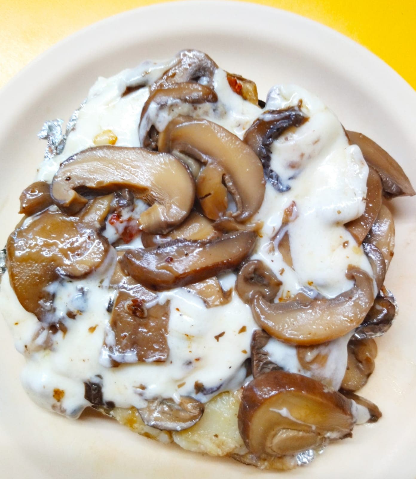 Papa Asada con Champiñones