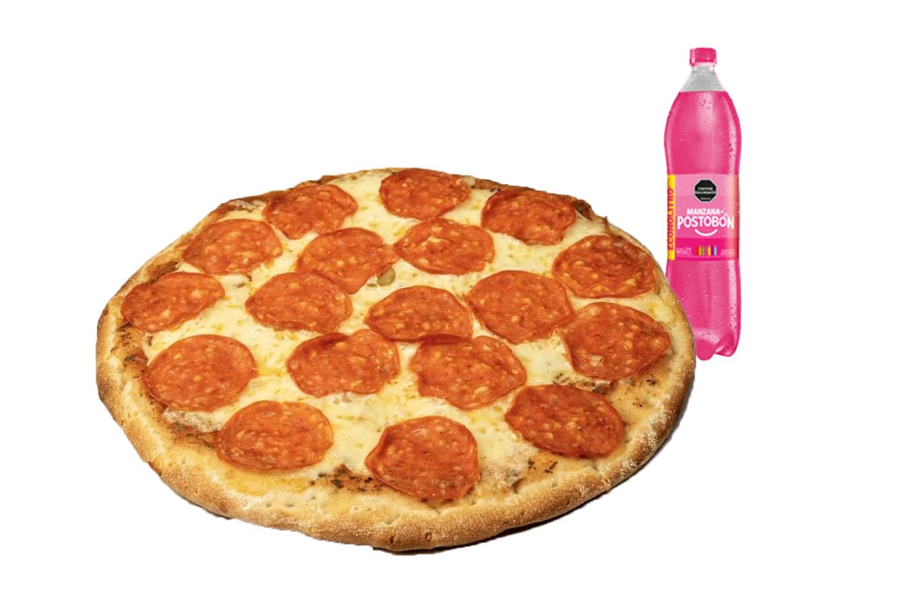 Pizza Pepperoni (Mediana)+ Gaseosa Econolitro