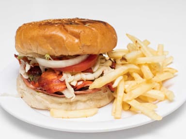 Hamburguesa de Trompo con Papas a la Francesas