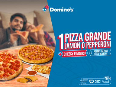 Pizza Gde + Cheesy Fingers+ Calzone Dulce de Leche