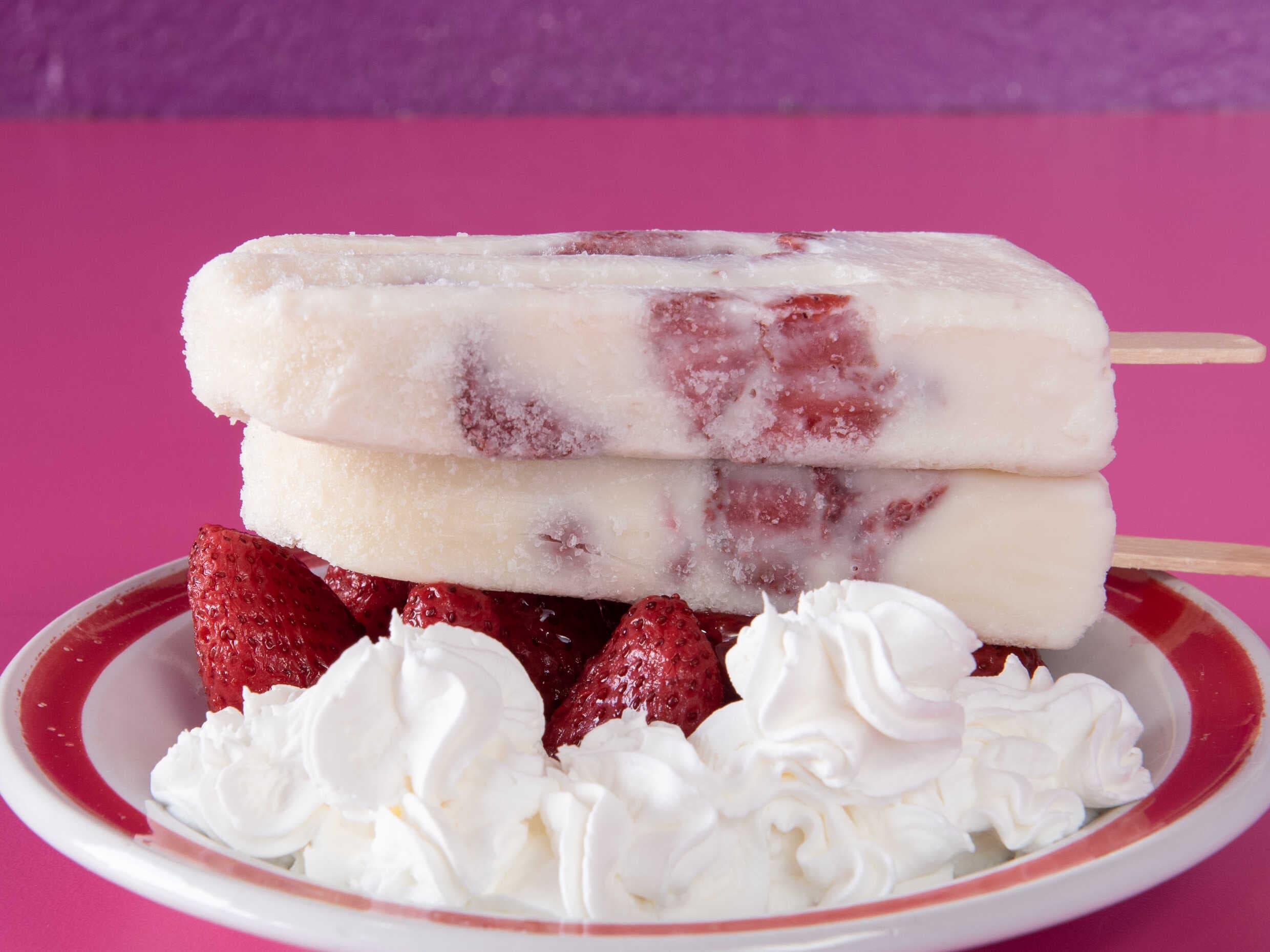 Paleta de Fresas con Crema