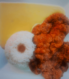 Milanesa de Carne con Arroz, Puré y Bebida