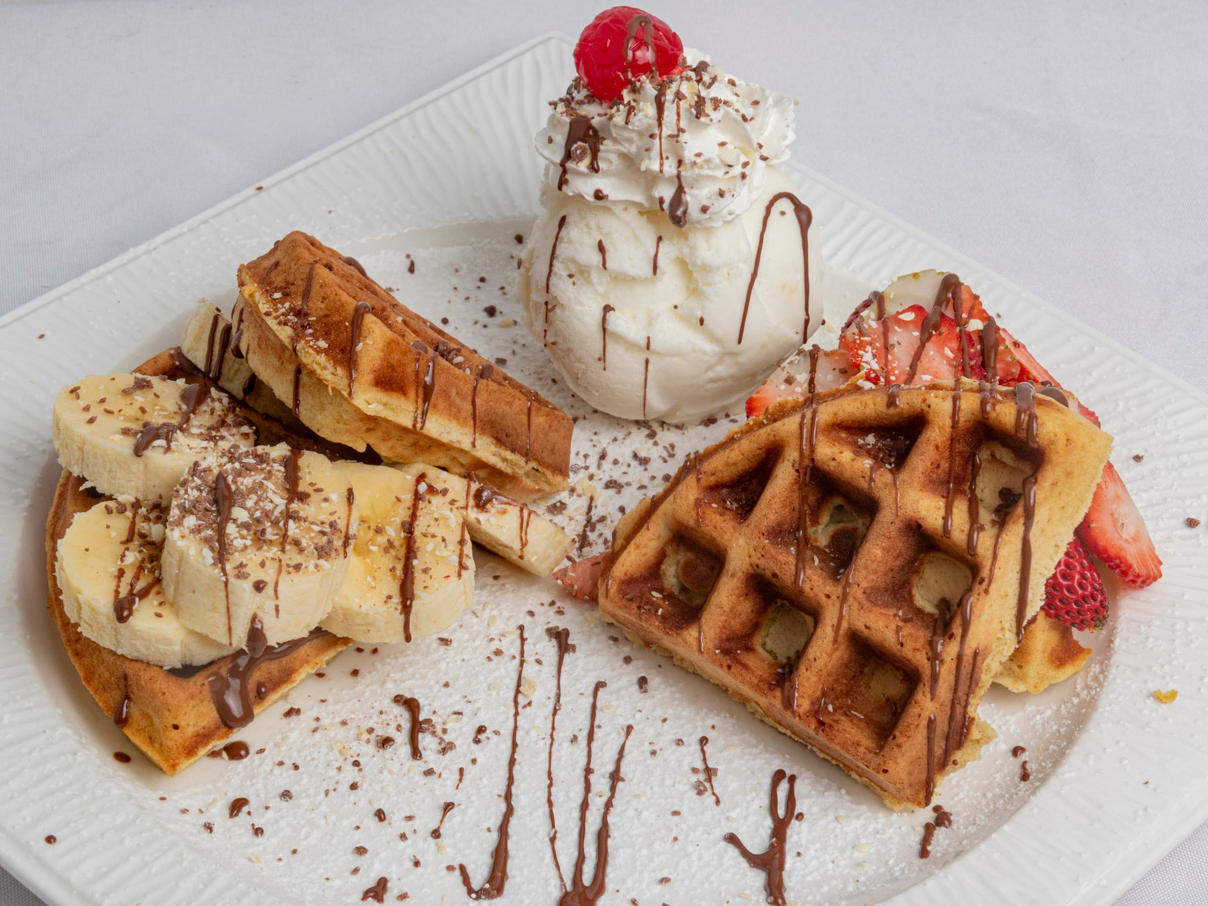 Waffle con Helado